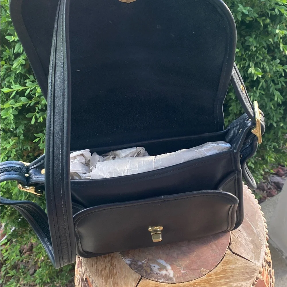 🖤🖤Vintage Coach Rambler’s Legacy Crossbody Bag 9061 Black Glove Tanned Leather🖤🖤 - Picture 11 of 17